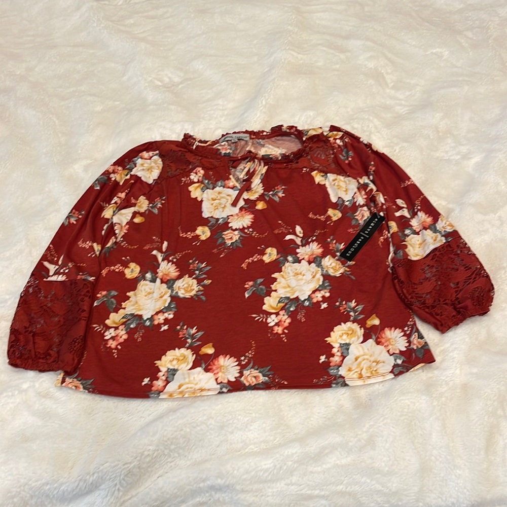 Absolutely Famous Floral Fall Colored Women’s Blouse XL